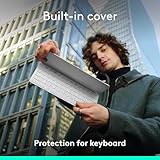 Logitech Keys-to-GO 2 Portable Wireless iPad Keyboard with Built-in Cover, Slim and Compact Bluetooth Keyboard for iPad, iPhone, Mac, and Apple TV, Easily Switch with Devices - Pale Grey