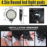 MUVKQC 42W LED Work Lights for Truck,10pcs 4.5Inch Round Light pods,12-24V spot Flood Lights Off-Road Lights led Lights fit for Trucks Off-Road Vehicle ATV SUV UTV 4WD Boat Tractor