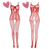 Women's Lace Stockings Lingerie Floral Fishnet Bodysuits Lingerie Nightwear for Romantic Date Wearing (4 Pack)