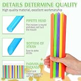 Tessco 600 Pcs Smoothie Straws Bulk Disposable Bubble Tea Straws Large Plastic Individually Wrapped Colorful for Tall Homemade Milkshakes(9.84 Inch,Classic Style)