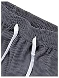 RoseSeek Men's Baggy Pants Tie Front Drawstring Waist Corduroy Pants Casual Loose Straight Leg Pants Trousers Grey L