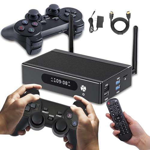 Super Console X3 Pro Retro Game Console Pre-Built-in 70000+Games,8k Media Video System,1000M ethernet,2.4G&5G WIFI6,BT5.0,Amlogic S905X3 CPU,with 1 Remote 2 Controllers for boy,teenager (256G)