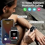 AMAZTIM Smart Watch, 60 Days Extra-Long Battery, 50M Waterproof, Rugged Military Bluetooth Call(Answer/Dial Calls), 1.85" Ultra Large HD Display, AI Voice Assistant, Compatible for Android and iOS