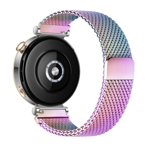Milanese Loop for Garmin Venu 3S 2S/Vivoactive 4S/Forerunner 265S 255S Watch Band Women,18mm Stainless Steel Metal Mesh Magnetic Strap Quick Release Replacement Wristband for Huawei Watch Gt 5/4 41mm