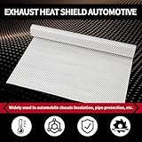 Exhaust Heat Shield Automotive 16" x 78.7", Embossed Aluminum Heat Shield Kit with 20PCS Cable Metal Ties for Muffler Exhaust Wrap, Heat Barrier,Car Exhaust Sheet