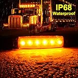 PSDRIQQ 40 Pack 6 LED Trailer Marker Light, DC12-24V Clearance Side Indicator Lamp for RV Camper Truck Van Caravan Boat - Amber