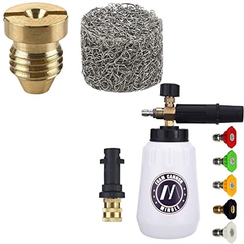 M MINGLE Foam Cannon, Foam Cannon Orifice Nozzle Tips and Foam Maker, Compatible with Karcher K2, K3, K4, K5, K6, K7 Pressure Washer