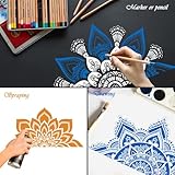 18x10 Inch Mandala Stencil Reusable Mandala Painting Templates Stencil Floral Design Stencil Mandala Drawing Craft Stencil for DIY Wall, Tile, Furniture, Canva, Outdoor Indoor Decoration 4 PCS