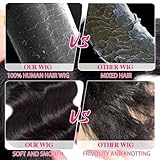 Smabuity 13x6 Body Wave Lace Front Wigs Human Hair Pre Plucked HD Transparent Lace Frontal Wigs Human Hair 180% Density Glueless Human Wigs with Baby Hair for Women 26 Inch