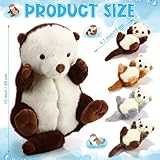 Shappy 5 Pcs Sea Otter Stuffed Animals Large Mommy Sea Otter Stuffy Plush with 4 Cute Babies in Her Zippered Belly Soft Cuddly Plushies for Boys Girls Birthday Gifts Ocean Party Decors(Brown)