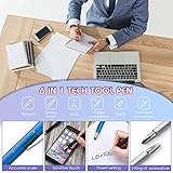 Zonon 36 Pcs 6 in 1 Multitool Tech Pen with Ruler Level Gauge Screwdriver Multifunction Touch Screen Ballpoint Pens and Black Ink Refills for Birthday Party Gift(Assorted Colors)