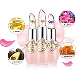 Petansy 6 Pack Crystal Jelly Flower Lipstick Set, Nutritious Temperature Change Lip Balm Long Lasting Moisturizer Lip Gloss Magic Color Change Lip Stick Set