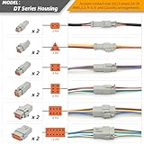 215 PCS Deutsch Connector Kit, DT 2 3 4 6 8 12 Pin Connectors, IP67 Waterproof Electrical Connectors Plug with 75 Pairs Size 16 Stamped Contacts for Car Truck Boat, 215PCS(Stamped Contacts)