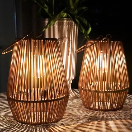 Solar Lanterns, KagoLing Solar Lanterns Outdoor Waterproof Hanging Solar Lights Outdoor Waterproof Solar Lamp Lights Decoration for Outside Garden,Yard,Patio,Porch,Trees,Lawn,Pathway Decor, 2 Pack