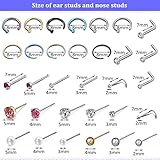 Chumia 157 Pcs Stainless Steel Body Ear Piercing Gun Tool Set, 6 Pairs Studs 98 Earrings 22 Nose Studs Nose Navel Piercing Machines for for Salon Home