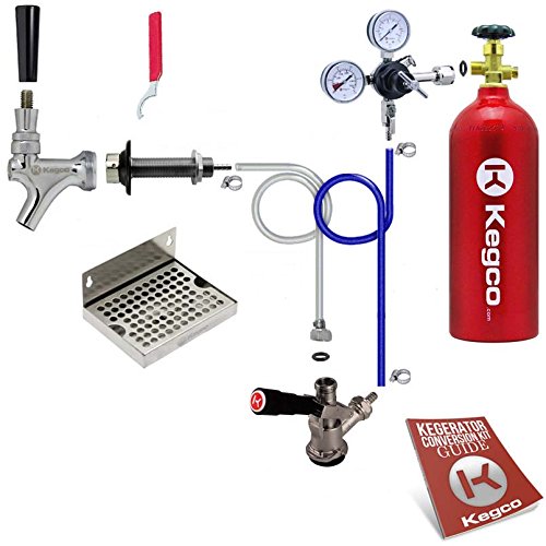 Kegco Deluxe 1-Tap Door Mount Kegerator Conversion Kit with 5 lb. CO2 Tank