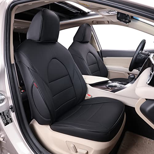 EKR Camry Seat Covers for Toyota Camry L, LE, SE 2018-2024 & SE Nightshade 2020-2024,(Not for Hybrid) Leather SUV Car Seat Cushion for Trucks Full Set,Car Seat Protectors,Leather (Black)