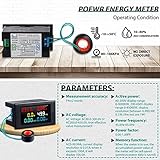 2 Pieces AC Display Meter, 80-300V 100A Digital Multimeter Voltmeter Voltage Current Power Factor Voltmeter Multimeter Tester 110V 220V Digital Color LCD Volt Amp Watt Detector Reader Panel