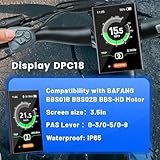 BAFANG Ebike Display DPC18 for BBS01B BBS02B BBSHD Mid Drive Motor, 0-9 Pedal Assist Levels E-Bike Computer Display