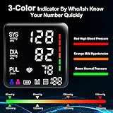 Blood Pressure Monitor, 9-17'' & 13-21'' Extra Large Blood Pressure Cuff Upper Arm, LED Color Backlit Screen Automatic Digital Blood Pressure Machine with USB Cable and 4 AAA Batteries