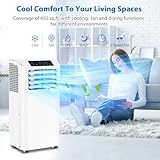 DOMANKI 10000 BTU Portable Air Conditioners Cools up to 450 Sq. Ft 3-in-1 Poratble Ac Units for Room with Dehumidifier Fan Sleep Mode 24h Timer Remote Control and Window Installation Kit Included