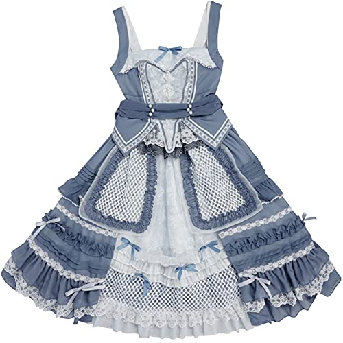 WKNBEU Japanese Jsk Sweet Lolita Dress Plus Size Sleeveless Pleated Victorian Princess Tea Party Dresses Women Kawaii Clothes