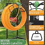 Qatsrin Super Stable Garden Hose Holder, Detachable Water Hose Holders Hose Storage Hold 120-Feet Hose, Water Hose Holder for Outside, Yard, Lawn, Farm (Black)