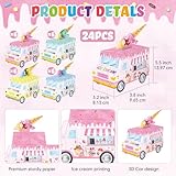 Seajan 24 Pieces Ice Cream Party Favor Ice Cream Truck Shape Treat Boxes Donut Grow up Gift Goodies Boxes for Sweet Themed Baby Shower Kids Birthday Party Centerpieces Table Decorations Supplies