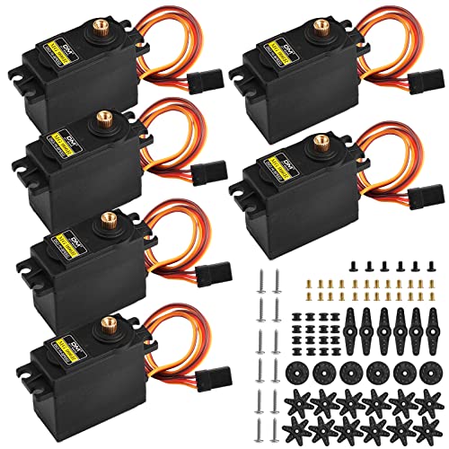 Aideepen [6-Pack] MG996R Metal Gear High Speed Torque Digital Servo Motor for JR RC Helicopter Car Boat Robot