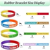 Custom Wristbands 100-1000 PCS - Bulk Wristbands for Events. Personalized Bracelets with Clear Icon & Text Printing. Custom Rubber Bracelets for Promotion, Motivation, Expression, Gifts, and Support