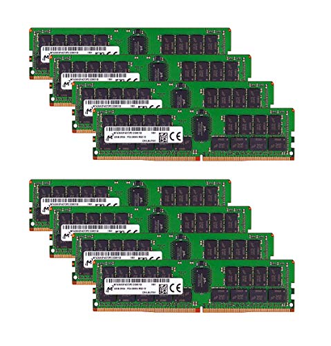 Micron Memory Bundle with 256GB (8 x 32GB) DDR4 PC4-21333 2666MHz RDIMM (8 x MTA36ASF4G72PZ-2G6E1), Dual Ranked Registered ECC Memory