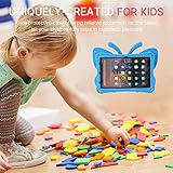 Simicoo Fire HD 8 Tablet 10th Gen 2020 HD 8 Plus 2022 Case Cute Butterfly Case with Stand for Kids Light EVA Rugged Shockproof Heavy Duty Kids Friendly Full Cover for New Fire HD 8 8Plus (Blue)