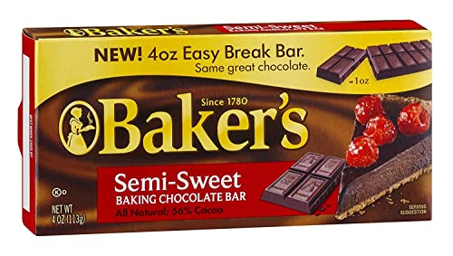PACK OF 16 - Baker's Baking Chocolate Bar 56% Cacao Semi-Sweet, 4 Oz