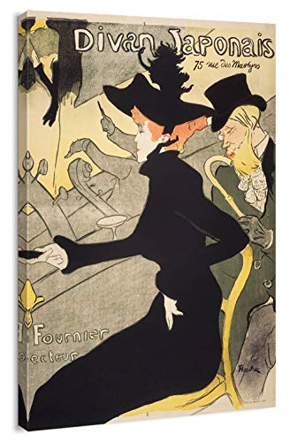 Canvas Print Wall Art - Vintage Poster Divan Japonais by Henri de Toulouse-Lautrec - 24x36 inches