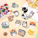 Wavyknot 48 Pcs Cat Iron on Patches for Clothing Cartoon Animal Cute Embroidered Applique Patches for Ripped Jeans Hats Jackets Sweater Clothes Backpack