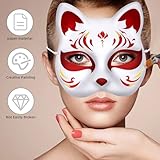 Luenghaoyun 60 Pcs DIY Unpainted White Masquerade Cat Mask Bulk with Elastic Cord for Mardi Gras Carnival Party Opera Masquerade Cosplay Dance Halloween Party