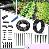 BlueBarrel™ Gravity-Fed Drip Irrigation Kit with Inline Emitters: No-Pressure/Low-Pressure Irrigation for Rain Barrels, Rain Tanks, & Cisterns. Made in USA; Instructions & Videos Included