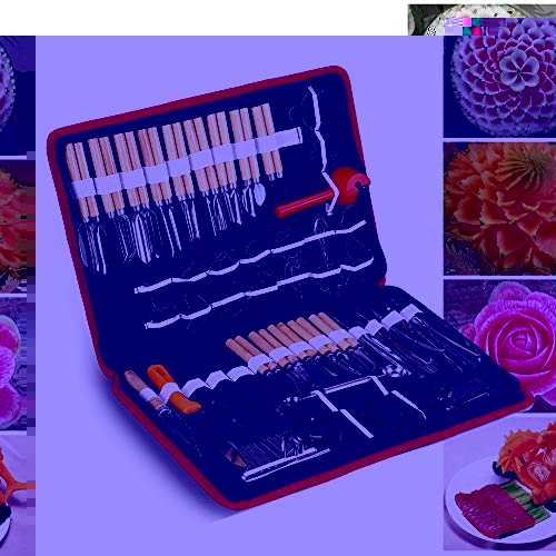 Yosoo 80PCS/Set Culinary Carving Tool Kit,Chrome steel Culinary Carving Peeling Tools Kit,for Fruit Vegetable Garnishing Carving Slicing including Carry Bag Halloween Pumpkin Carving Kit