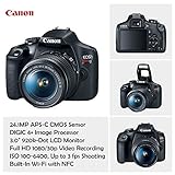 Canon EOS Rebel T7 DSLR Camera with 18-55mm is II Lens + Canon EF 75-300mm f/4-5.6 III Lens and 500mm Preset Lens + 32GB Memory + Filters + Monopod + Professional Bundle (Renewed)