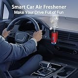 Shonoppy Car Air Freshener Diffuser, Smart Car Aromatherapy Air Outlet Clip,Freshener Long-Lasting Atomizer,Car Aromatherapy Machine Rechargeable,With 6pcs Aromatherapy Oil, Red（6 Scents）