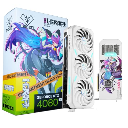 maxsun Geforce RTX 4080 Super iCraft ACGN Limited Edition OC 16GB GDDR6X Video Graphics Card GPU for Computer Gaming PC HDMI2.1 DLSS 3.5 PCIE4.0 X16 White Anime GPU