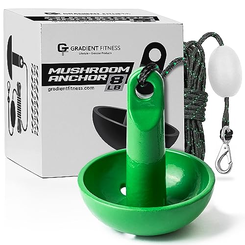 Gradient Fitness 8 lb Mushroom Boat Anchor | Small Boat Anchor, Canoe Anchor, Pontoon Anchor. Premium Lake or River Anchor. Mushroom Anchor for Boat. Jon Boat Anchor Kit.