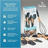 PortoFino Baking Set - Kitchen Utensils - 6 Pcs Silicone Baking Utensils Set - Baking Essentials with 3 Silicone Spatula 2 Pastry Brush 1 Whisk - Spatula Set - Baking Gifts - Gifts for Women