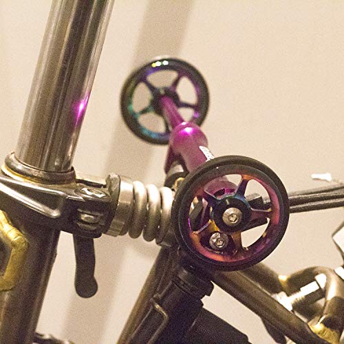 LITEPRO Eazy Wheels Extender + Eazy Wheels for Brompton Folding Bicycle in Purple