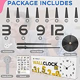 Niceguy Solutions DIY Wall Clock - Frameless 3D-Style Analog Timekeeper for Home, Living Room, Bedroom, Office - Battery-Powered Modern House Decoration - Silent Clock Decor with Number Sticker Decals