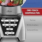 Oster Blender | Pro 1200 with Glass Jar, 24-Ounce Smoothie Cup and Food Processor Attachment, Brushed Nickel - BLSTMB-CBF-000