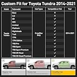 Super Cover for Toyota Tundra Seat Covers 2014-2021(CrewMax only), Full Covered Black Seat Protectors Pickup Truck Leather Seat Cover Set for Tundra 2021 2020 2019 2018 2017 2016 2015 2014 Accessories