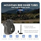 VeloTubes 29 X 2.1/2.6 48mm Presta (French) Valve, Durable Rubber Mountain Bike Inner Tube, Bike Replacement Inner Tubes (Pack of 4)