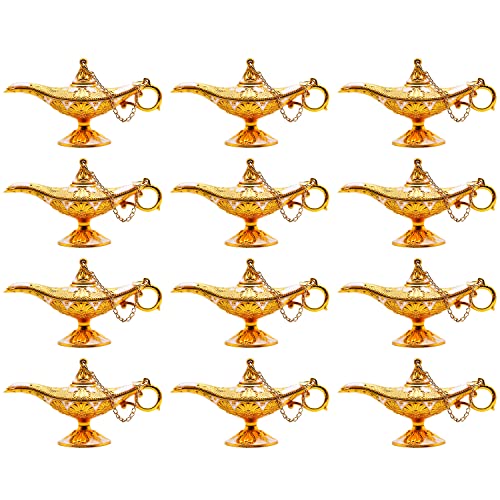 Hsiwto Pack of 12 Aladdin Magic Genie Lamps - Classic Vintage Magic Genie Light Costume Lamp for Home Wedding Table Decoration, Tiny Size, White