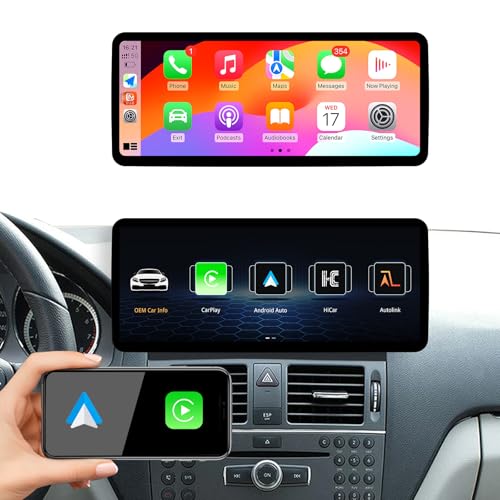 Ultra Narrow 12.3 Inch W204 S204 Android Auto Radio for Mercedes Benz 2007-2010 C GLA Class Carplay Car Stereo Mulitmedia Player BT (Linux 4.0 System)